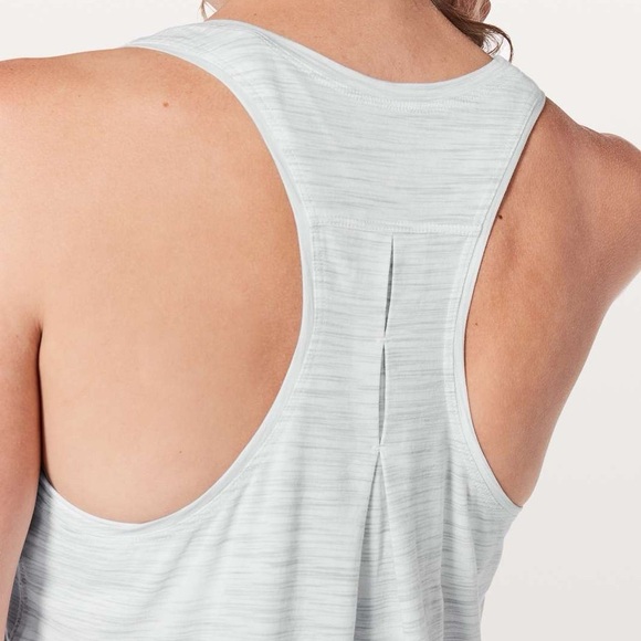 Lululemon Athletica Love Tank Pleated Space Dye Ice Grey Alpine White - Picture 2 of 4